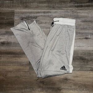 Adidas Gray Sweatpants Tapered Fit Elastic Waistband